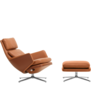 Vitra Grand Relax lounge chair premium leather,  cognac/dark cognac