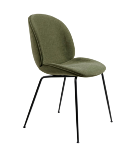 Gubi - Beetle stoel gestoffeerd Belsuede 038 - conic zwart voet