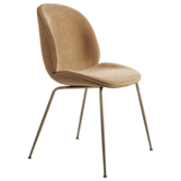 Gubi - Beetle chair upholstered Belsuede 003  - conic base antique brass