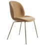 Gubi Beetle Dining Chair Belsuede 003 brown, base antique brass