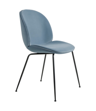 Gubi - Beetle chair upholstered Sunday 002 velvet  - conic black base