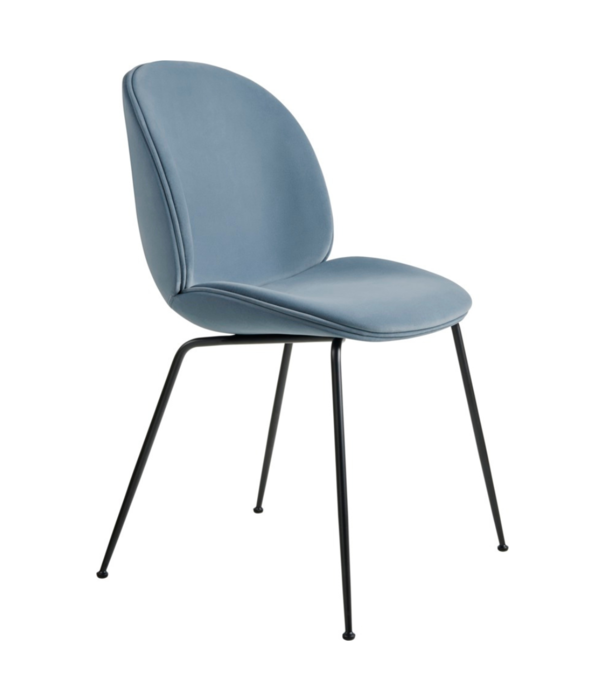 Gubi  Beetle chair upholstered Sunday 002 velvet  - conic black base