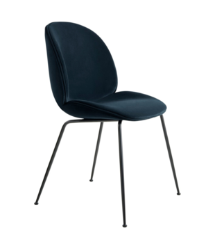 Gubi - Beetle chair upholstered Sunday 004 velvet  - conic black base