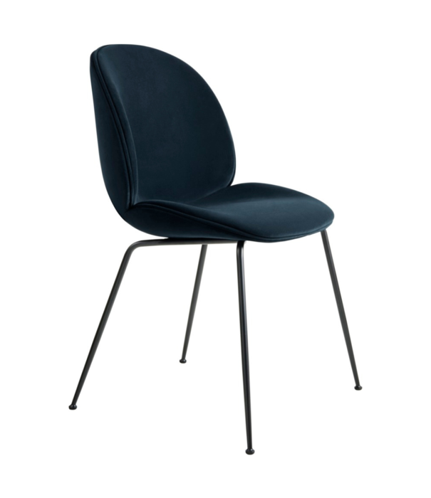 Gubi  Gubi - Beetle chair upholstered Sunday 004 velvet  - conic black base