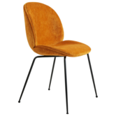 Gubi - Beetle chair upholstered Rusty red velvet  - conic black base - Copy