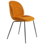 Gubi - Beetle chair upholstered Rusty red velvet  - conic black base - Copy