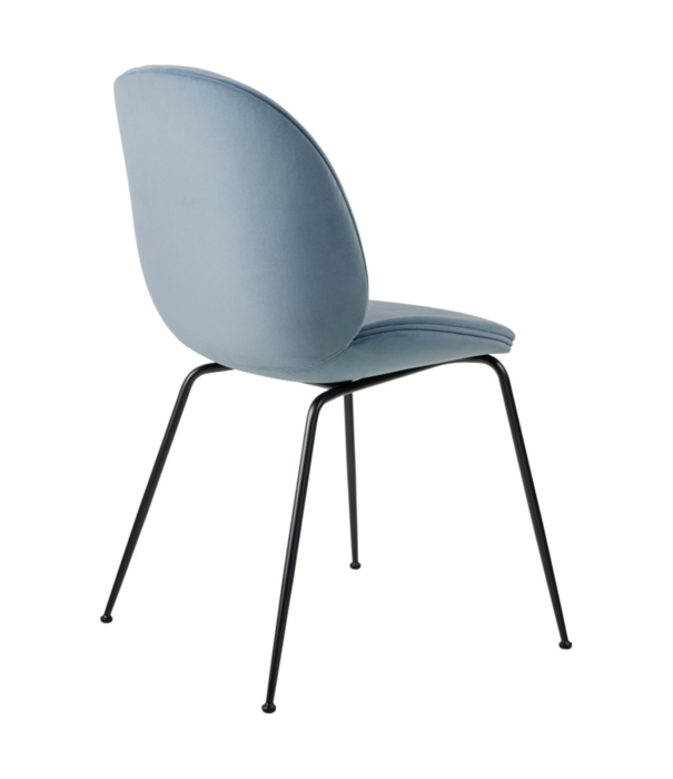 Gubi  Gubi - Beetle chair upholstered Sunday 002 velvet  - conic black base