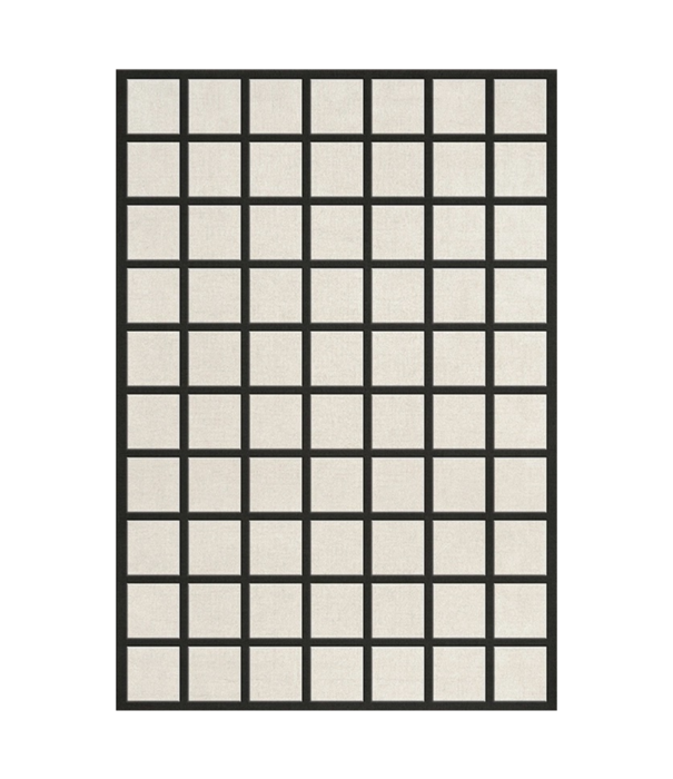 Layered  Layered Avenue Checked Vloerkleed, Bone White