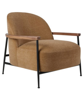 Sejour LoungeChair with armrest Belsuede 003, walnut