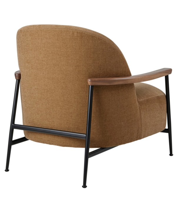 Gubi  Sejour Lounge Stoel met arm Belsuede 003, walnoot