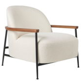 Sejour Lounge Stoel met arm,  Dora boucle 001, walnoot