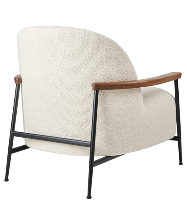 Gubi  Sejour Lounge Stoel met arm,  Dora boucle 001, walnoot