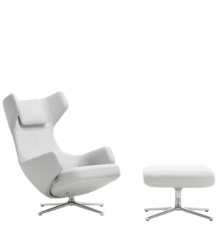 Vitra - Grand Repos lounge chair with ottoman - Premium leather Clay