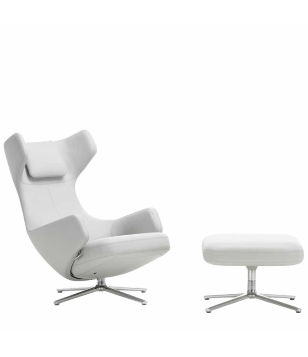 Vitra  Vitra - Grand Repos lounge chair with ottoman - Premium leather Clay
