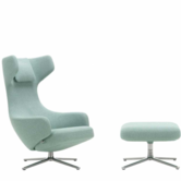 Vitra Grand Repos Lounge Chair w. Ottoman, Cosy reed green