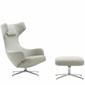 Vitra - Grand Repos lounge chair with ottoman - fabric Cosy Dumet beige