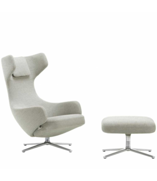 Vitra - Grand Repos lounge chair with ottoman - fabric Cosy Dumet beige