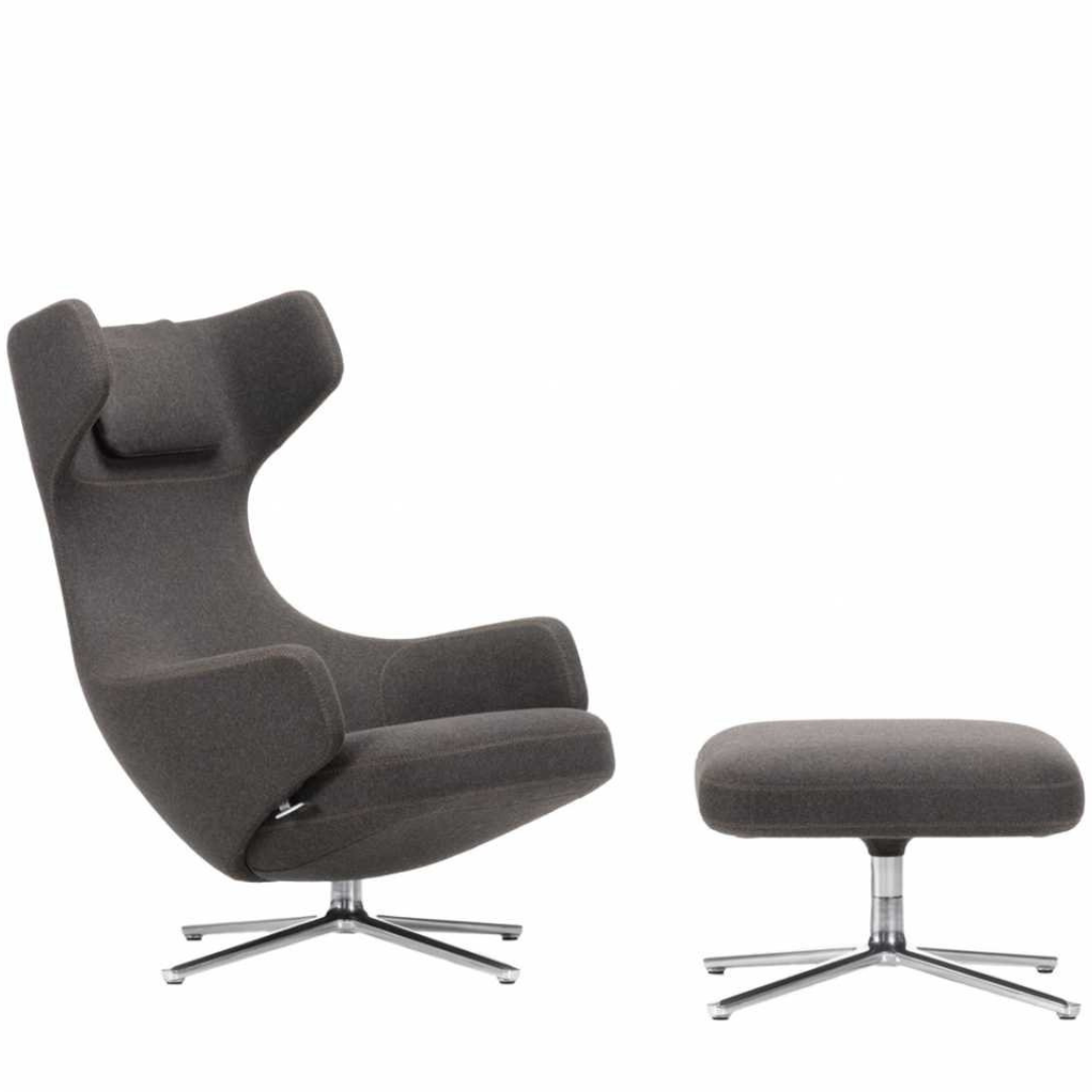 Grand Repos lounge chair with ottoman fabric Cosy Nutmeg NORDIC NEW