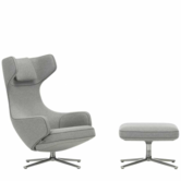 Vitra Grand Repos lounge stoel m. ottoman, Cosy pebble grey