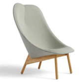 Hay Uchiwa - Uchiwa lounge chair front Flamiber J7 grey/Remix 123 - base oak