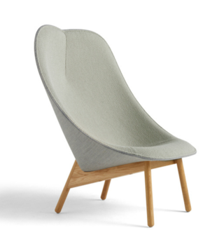 Hay - Uchiwa lounge chair front Flamiber J7 grey, Remix 123, base oak