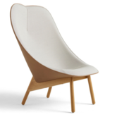 Uchiwa Campaign - Uchiwa lounge chair front Steelcut trio 205/Sense nougat leather - base oak