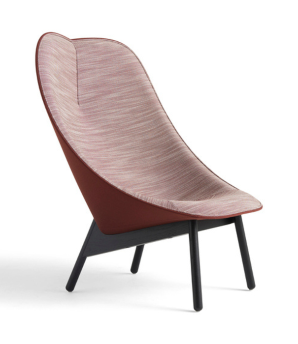 Hay  Hay Uchiwa - Uchiwa lounge chair front Raas 642/Steelcut 665 - base black oak