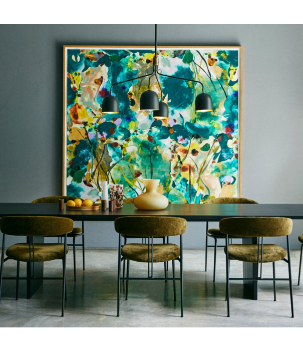 Gubi  Howard Chandelier 4 arm, short, gunmetal