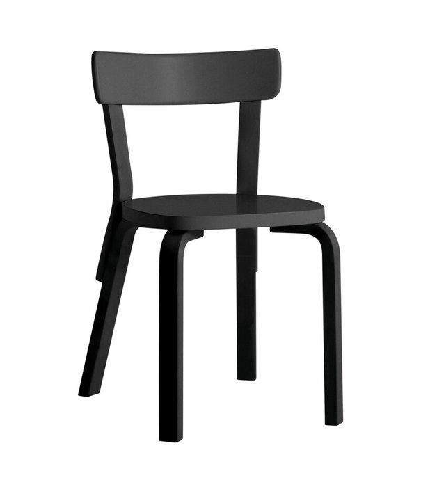 Artek  Artek - Chair 69 birch, black lacquered