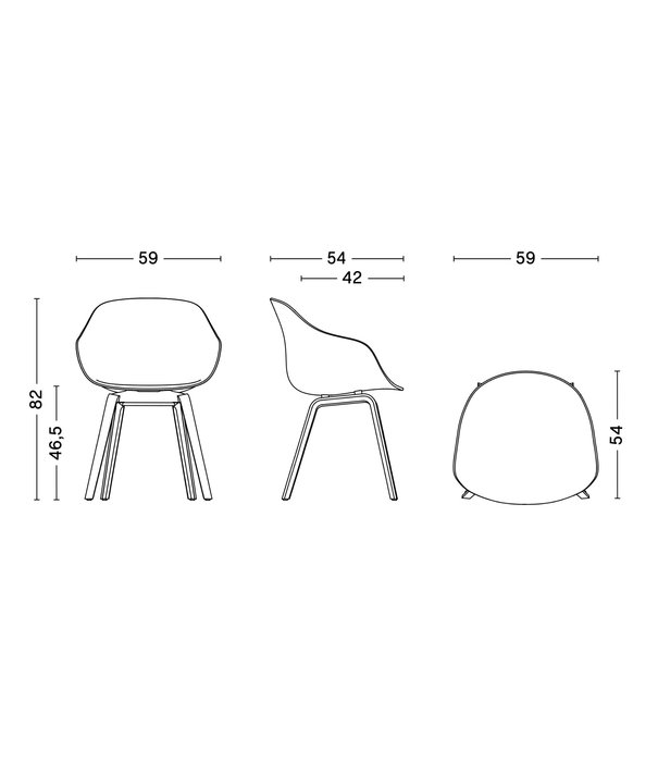 Hay   AAC 223 Eetkamerstoel Hallingdal 270, eiken poten