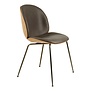 Gubi - Beetle chair  seat shell oak front upholstered leather