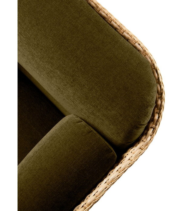 Gubi  Basket 3-seater Sofa rattan,  Mumble 40 green