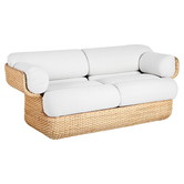 Basket 2-seater Sofa rattan, Lorky 40 cream