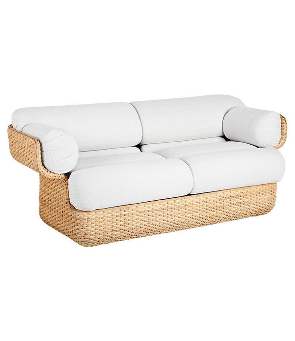 Gubi  Basket 2-seater Sofa rattan, Lorky 40 cream
