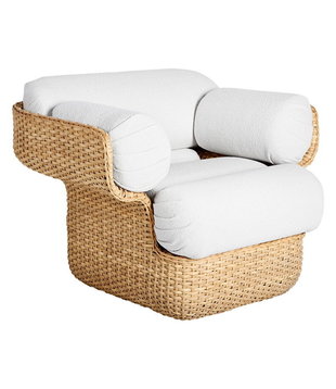 Basket Lounge Stoel rotan, Lorky 40 cream