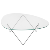 Gubi - Pedrera coffee table chrome - clear glass