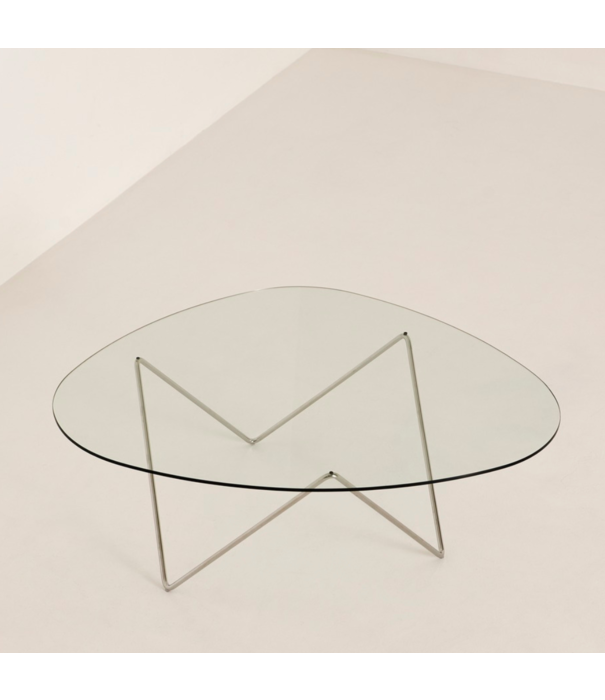 Gubi  Pedrera Coffee Table clear glass, chrome base