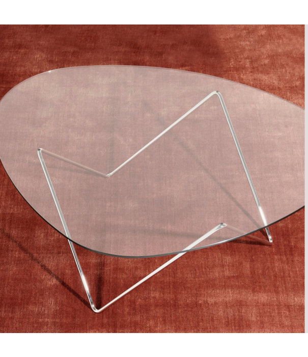 Gubi  Pedrera Coffee Table clear glass, chrome base
