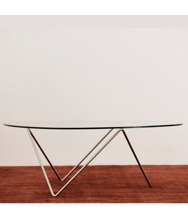 Gubi  Pedrera Coffee Table clear glass, chrome base