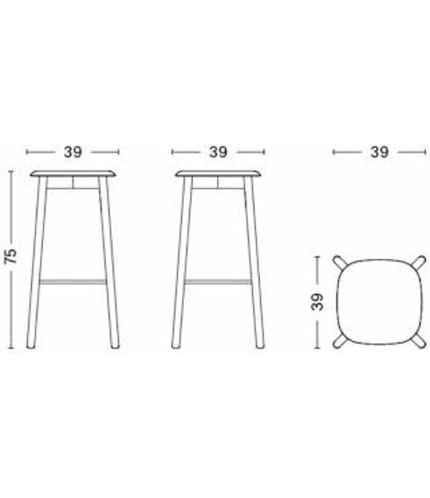 Hay  Hay - Soft Edge 82 bar stool, lacquered oak