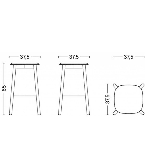 Hay  Hay - Soft Edge 82 bar stool, lacquered oak