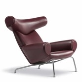 Model 1000, Wegner Ox Chair Lounge Stoel Indian Red leer