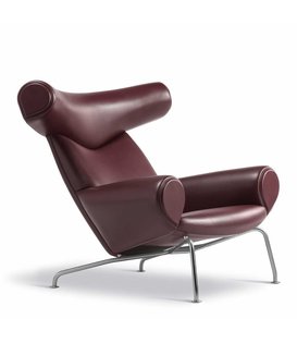 Fredericia - Ox Chair - black leather - Indian Red leather