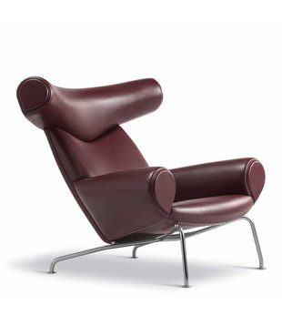 Wegner Ox Chair Lounge Stoel Indian Red Max leer