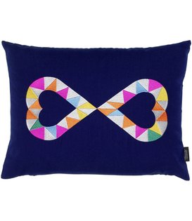 Vitra - Embroidered Pillows Double Heart 2, blue