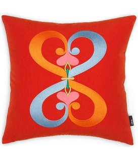 Vitra - Embroidered Pillows Double Heart, red