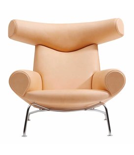 Fredericia - Ox Chair lounge stoel  - Vegeta leder neutral