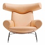 Fredericia - Wegner Ox Lounge stoel, chroom