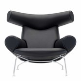 Fredericia - Ox Chair lounge stoel  - zwart leder