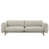 Muuto - Rest 3-seater Sofa Wooly 2265 beige - base oak